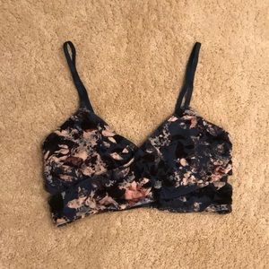 Free people floral wrap crop top